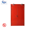 Красный цвет двойной лист качание огнестрельная стальная дверь дверь пожарной безопасности с панелью зрения / паническая балка
